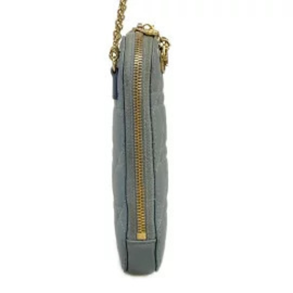 Christian Dior Cannage Stitch Shoulder Bag Phone Holder Chain Detachable Strap
